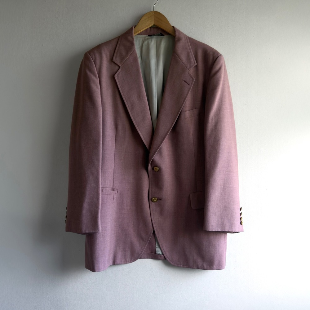 Vintage Kuppenheimer Blazer Mens Large Dusty Rose Pink Preppy USA Made
